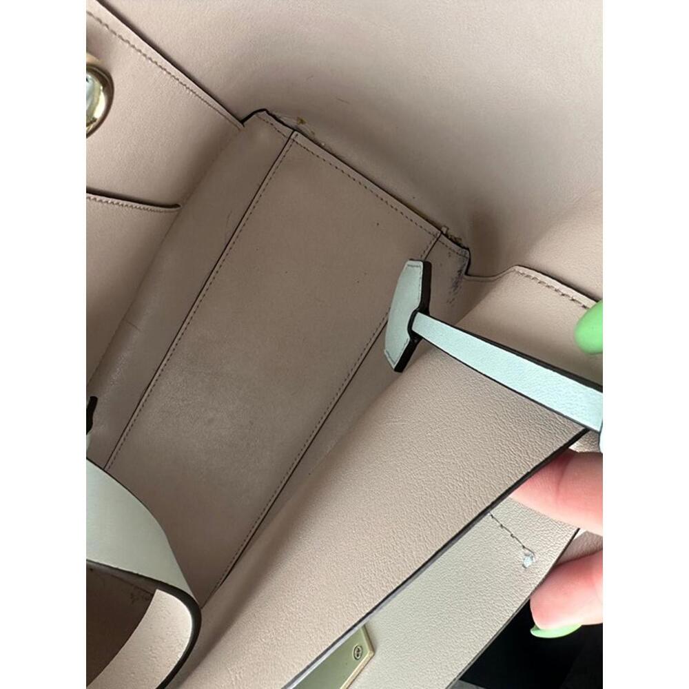 Kate Spade New York Light Blue Leather Tote Bag Satchel Purse - Picture 6 of 8